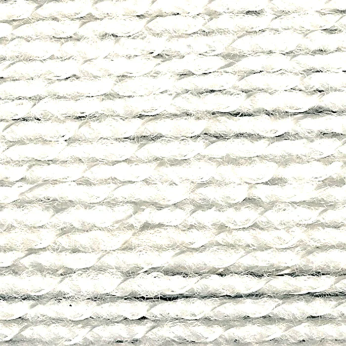 Baby Soft 200 White Pompadour. Acrylic and nylon from Lion Brand Yarns.